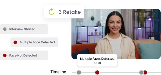 AI proctoring system detecting multiple faces and ensuring interview integrity without live invigilators.