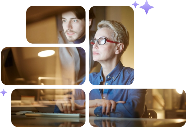 Professionals collaborating on AI-driven hiring, ensuring ethical decision-making and minimizing unconscious bias.